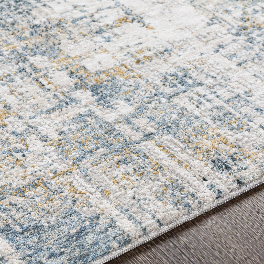 Contemporary Gray And Beige Abstract Machine Woven Rug - The Rug Decor