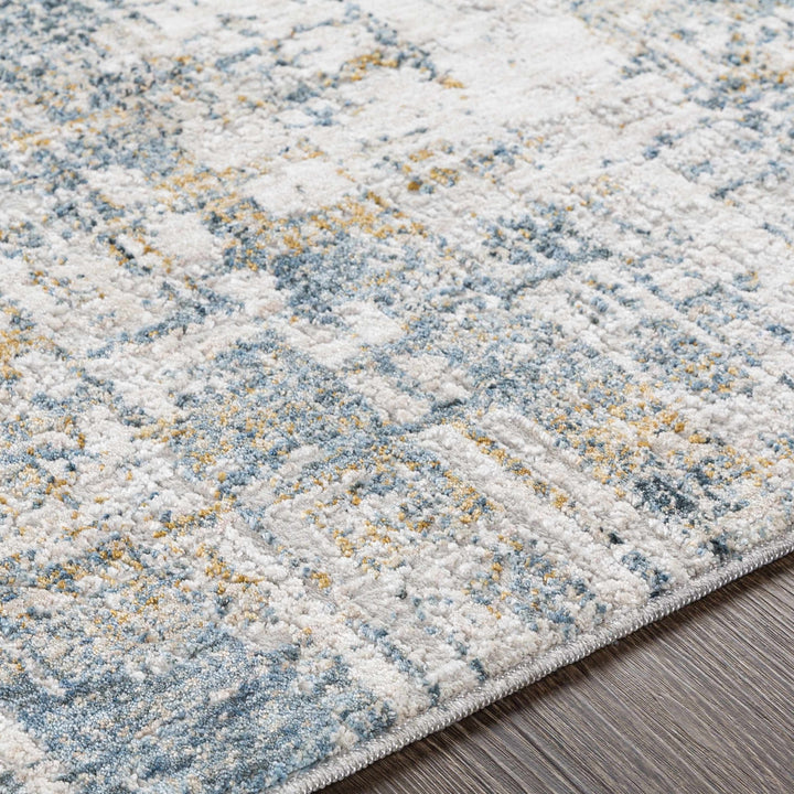 Contemporary Gray And Beige Abstract Machine Woven Rug - The Rug Decor