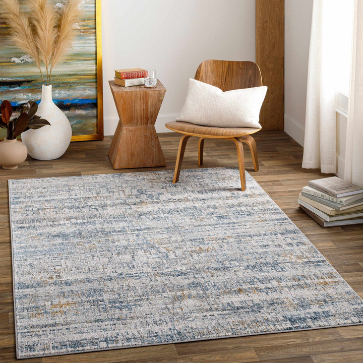 Contemporary Gray And Beige Abstract Machine Woven Rug - The Rug Decor