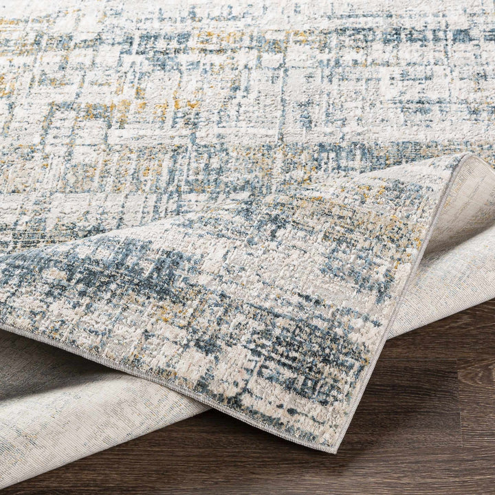 Contemporary Gray And Beige Abstract Machine Woven Rug - The Rug Decor