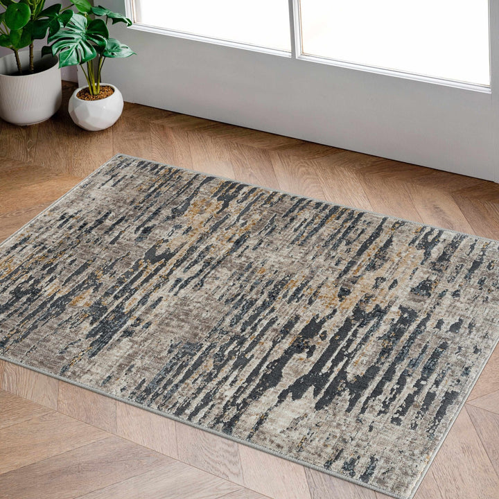 Contemporary Gray And Beige Rug - The Rug Decor