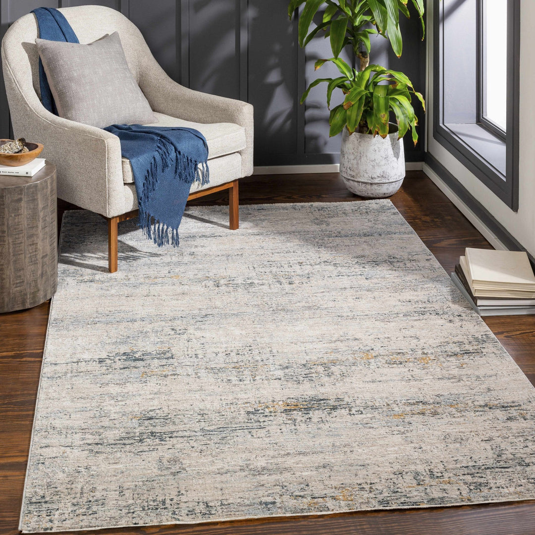 Contemporary Gray And Teal Abstract Design Rug - The Rug Decor