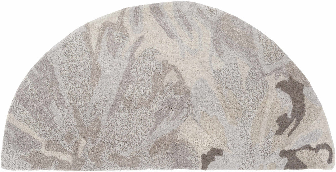 Contemporary Gray Floral Hand Tufted Wool Rug - The Rug Decor