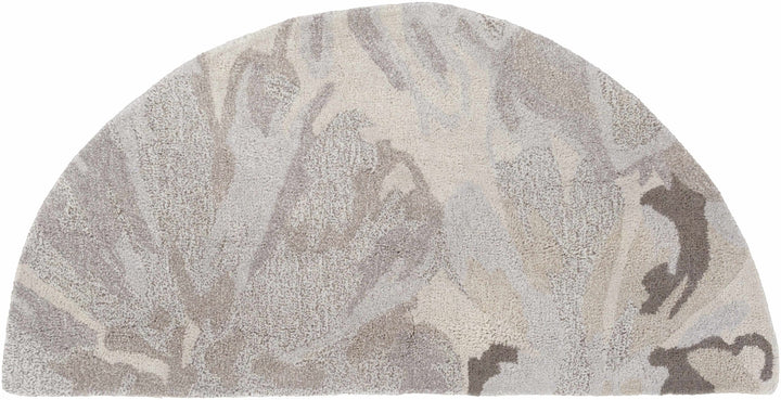 Contemporary Gray Floral Hand Tufted Wool Rug - The Rug Decor