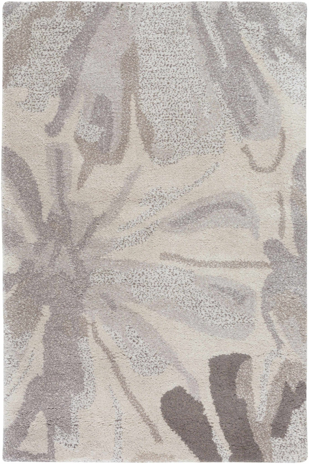 Contemporary Gray Floral Hand Tufted Wool Rug - The Rug Decor