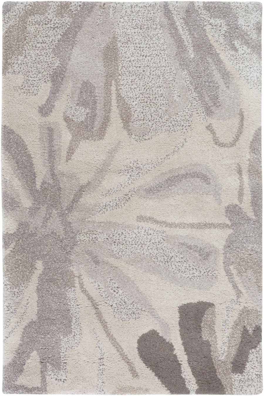 Contemporary Gray Floral Hand Tufted Wool Rug - The Rug Decor