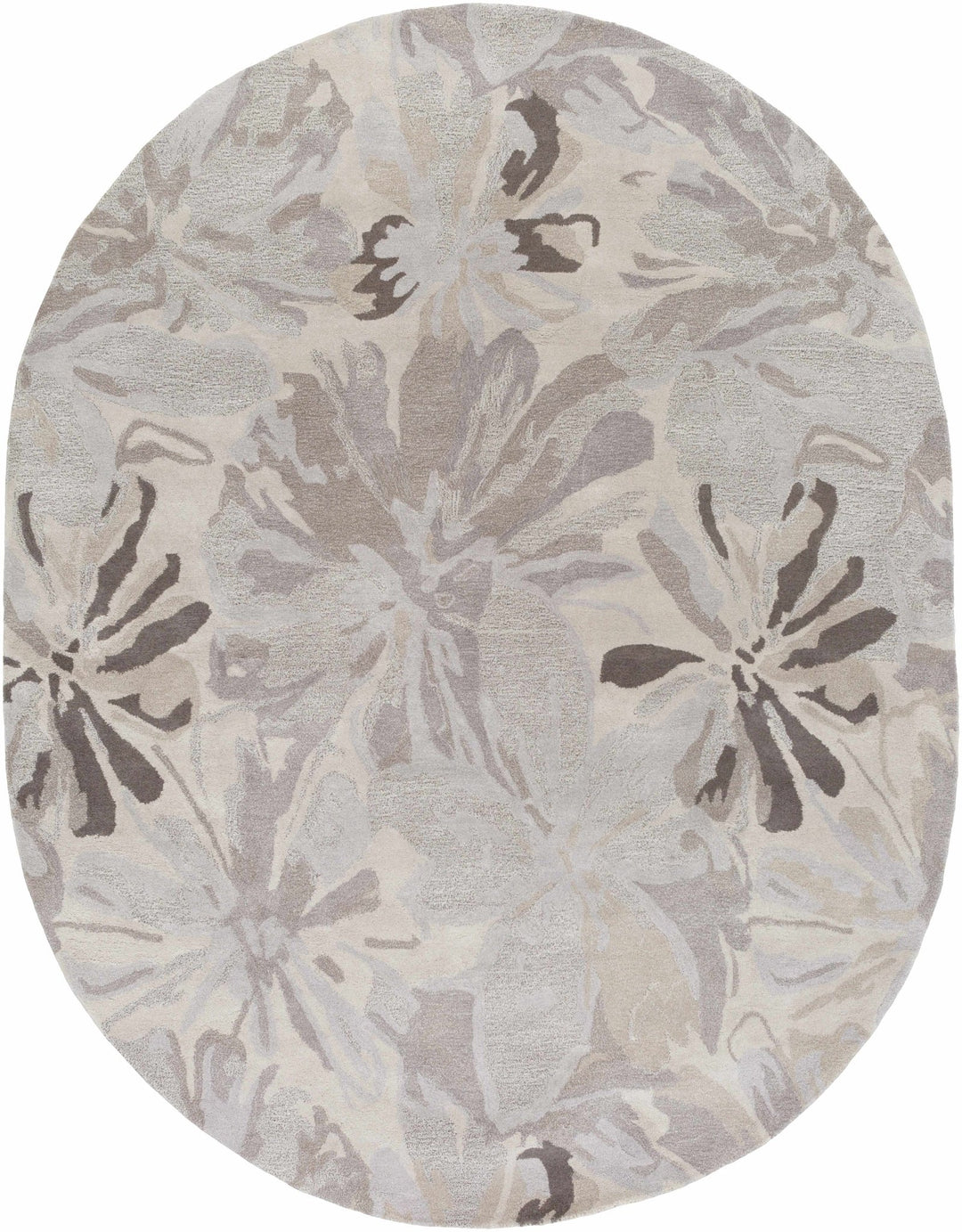 Contemporary Gray Floral Hand Tufted Wool Rug - The Rug Decor