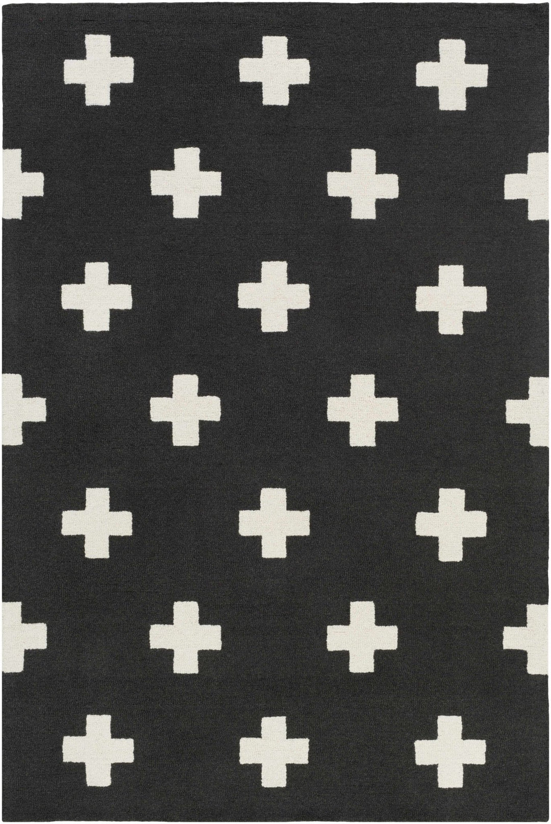 Contemporary Hand tufted Black and White Medium pile Wool Area Rug - The Rug Decor