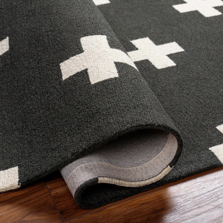Contemporary Hand tufted Black and White Medium pile Wool Area Rug - The Rug Decor