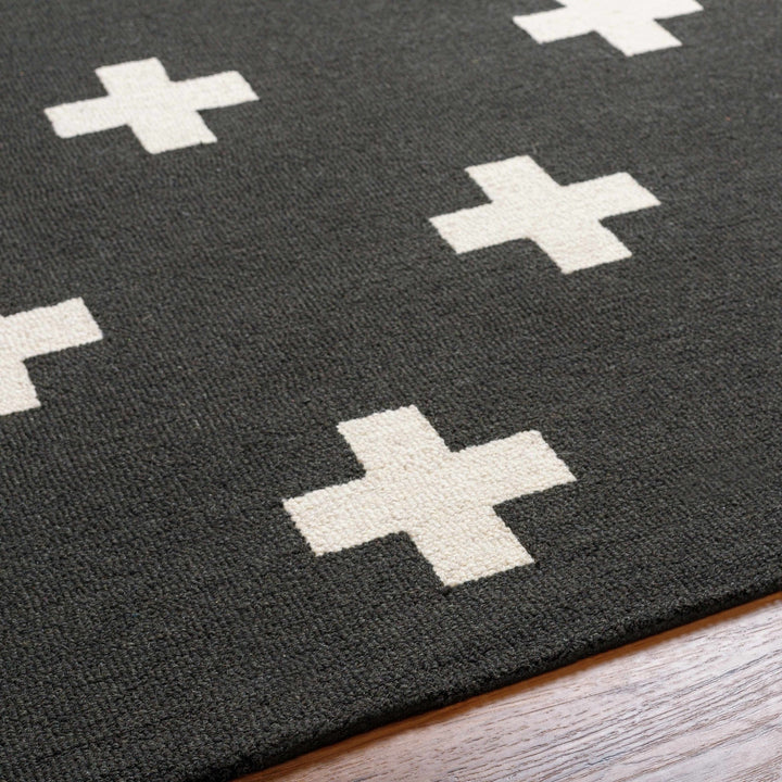 Contemporary Hand tufted Black and White Medium pile Wool Area Rug - The Rug Decor
