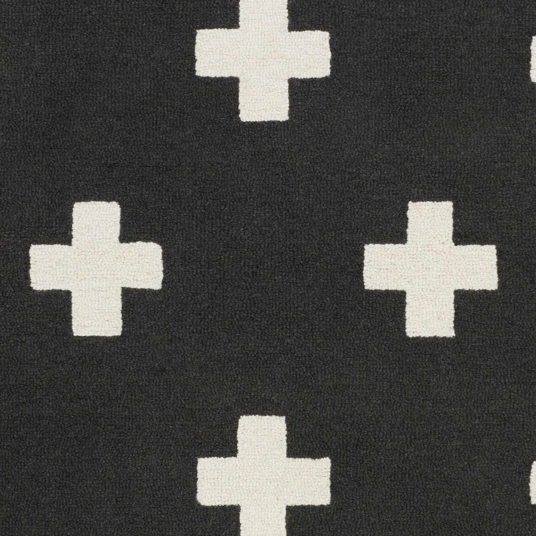 Contemporary Hand tufted Black and White Medium pile Wool Area Rug - The Rug Decor