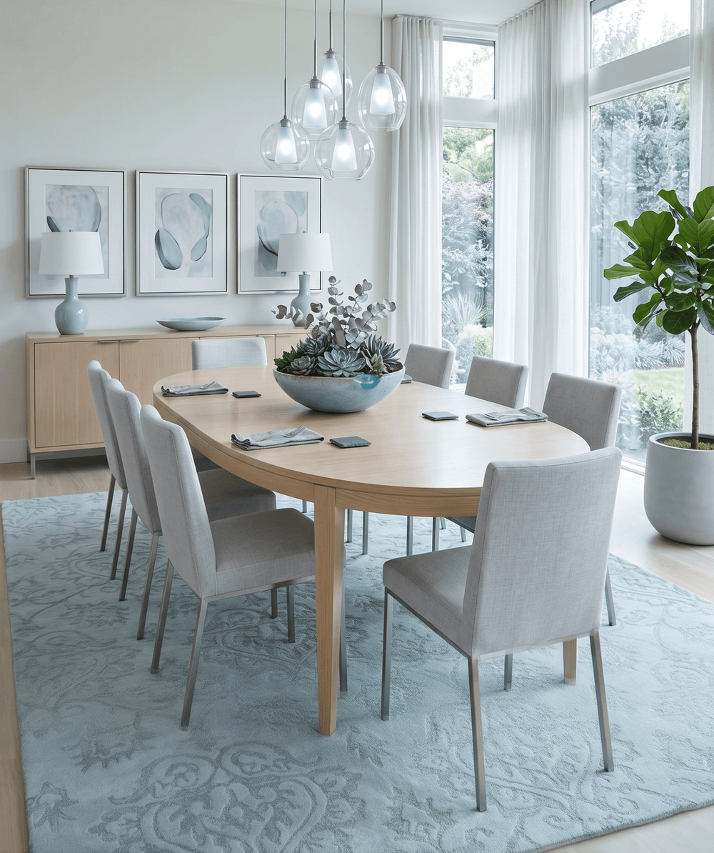 Contemporary Hand Tufted Silver and Blue Modern Wool Area Rug - The Rug Decor