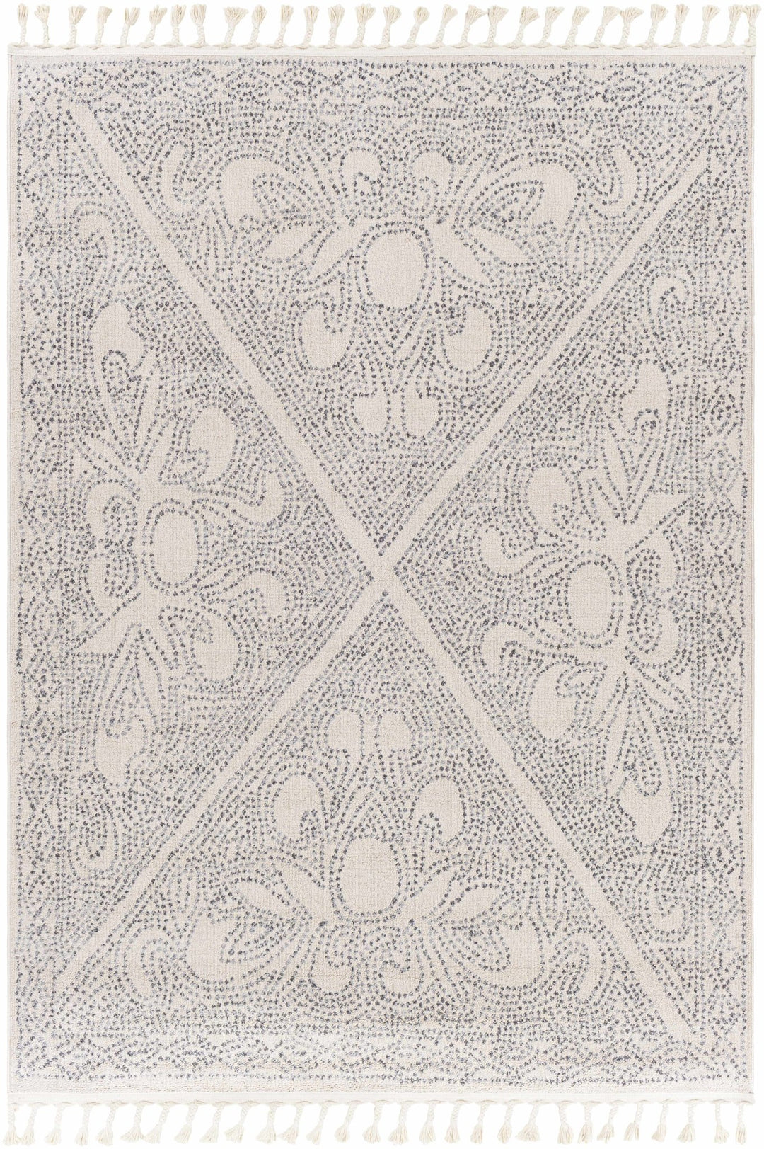 Contemporary Ivory and Charcoal Large Design Area Rug - The Rug Decor