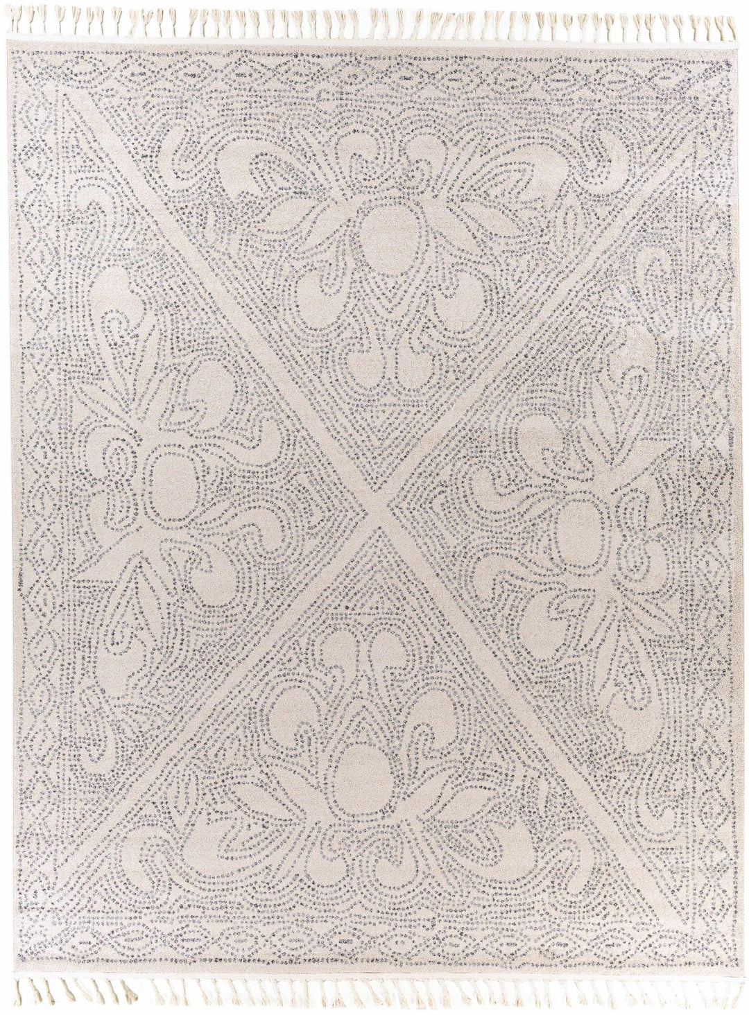 Contemporary Ivory and Charcoal Large Design Area Rug - The Rug Decor