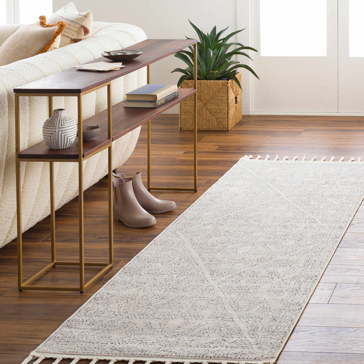Contemporary Ivory and Charcoal Large Design Area Rug - The Rug Decor