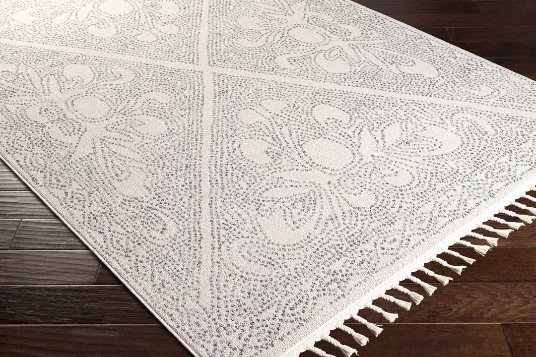 Contemporary Ivory and Charcoal Large Design Area Rug - The Rug Decor