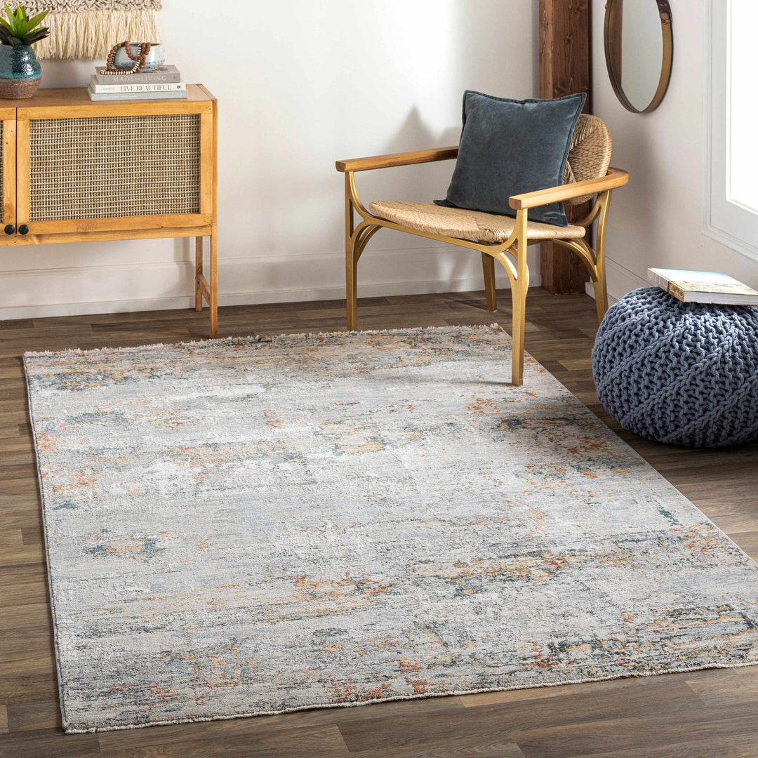 Contemporary Ivory And Gray Machine Woven Rug - The Rug Decor