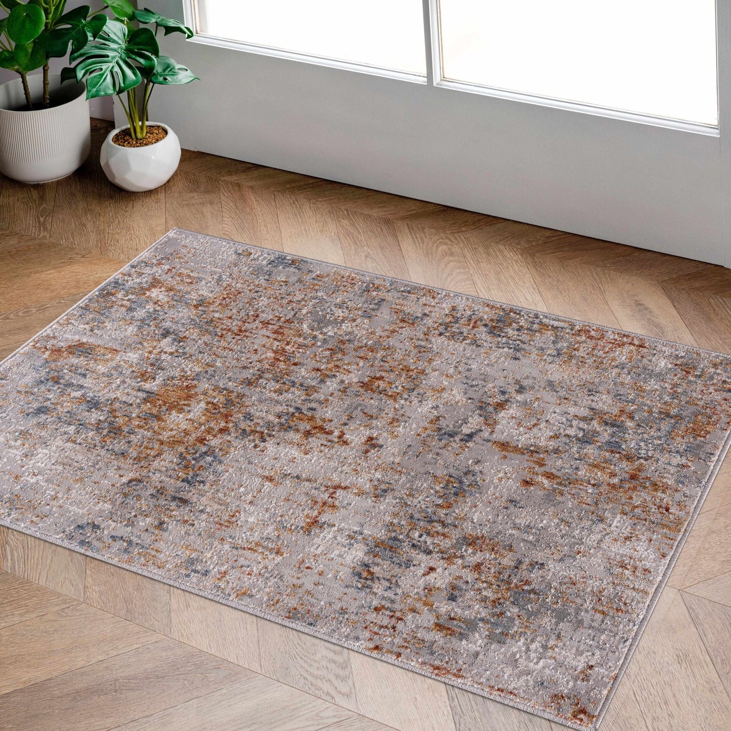 Contemporary Ivory And Mustard Machine Woven Area Rug - The Rug Decor