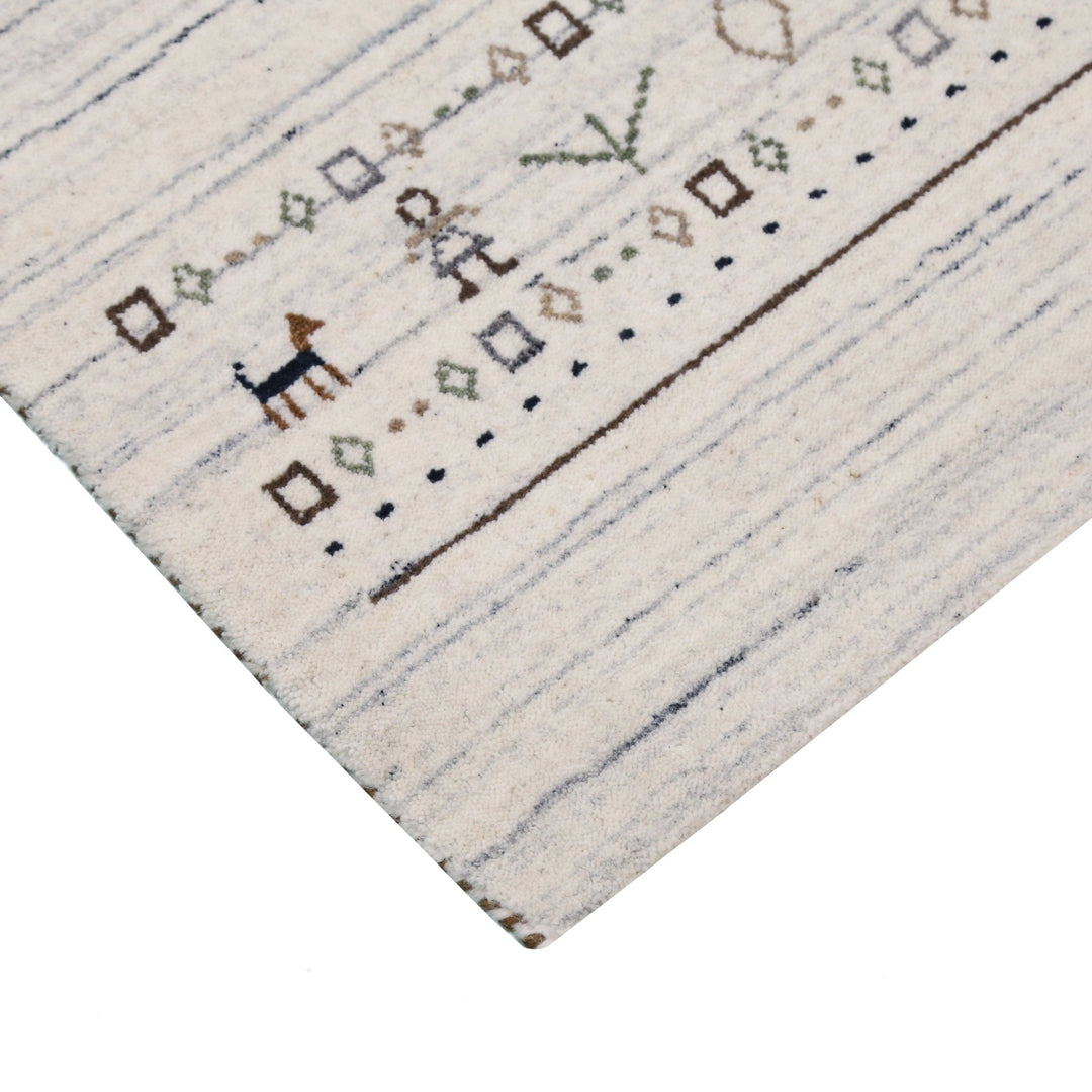 Contemporary Ivory Design Hand Loomed Wool Rug - The Rug Decor