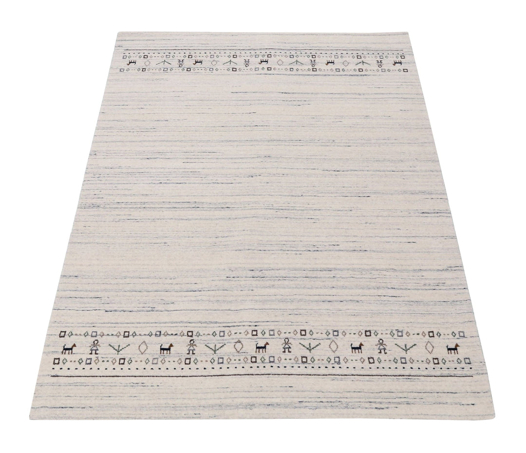 Contemporary Ivory Design Hand Loomed Wool Rug - The Rug Decor