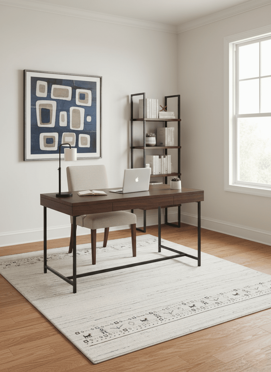 Contemporary Ivory Design Hand Loomed Wool Rug - The Rug Decor