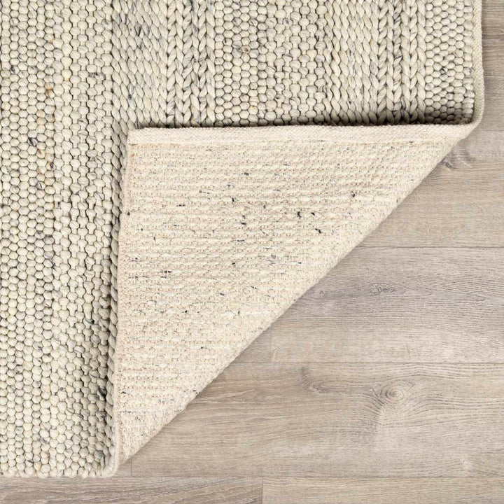 Contemporary Ivory Machine Woven Wool Rug - The Rug Decor