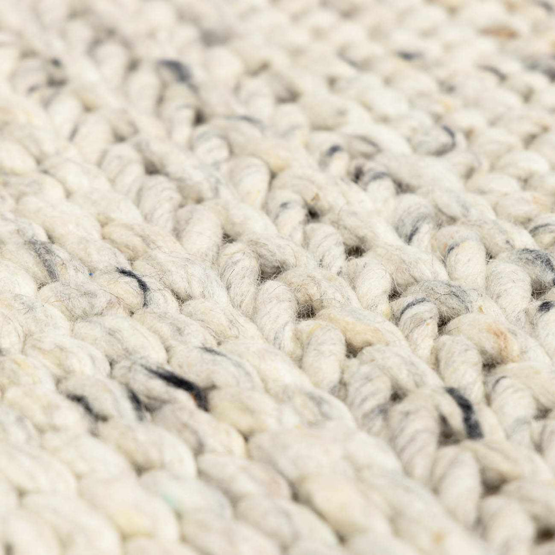 Contemporary Ivory Machine Woven Wool Rug - The Rug Decor