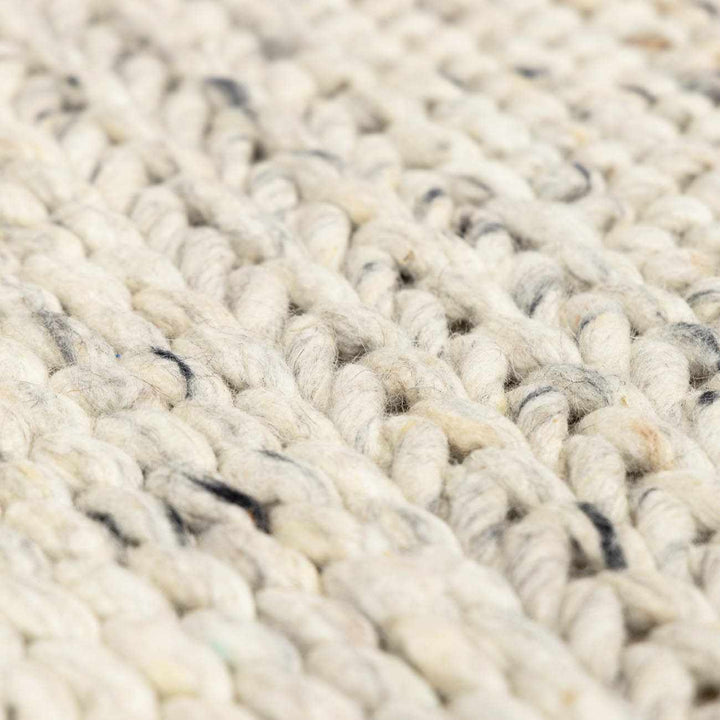 Contemporary Ivory Machine Woven Wool Rug - The Rug Decor