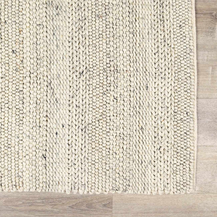 Contemporary Ivory Machine Woven Wool Rug - The Rug Decor