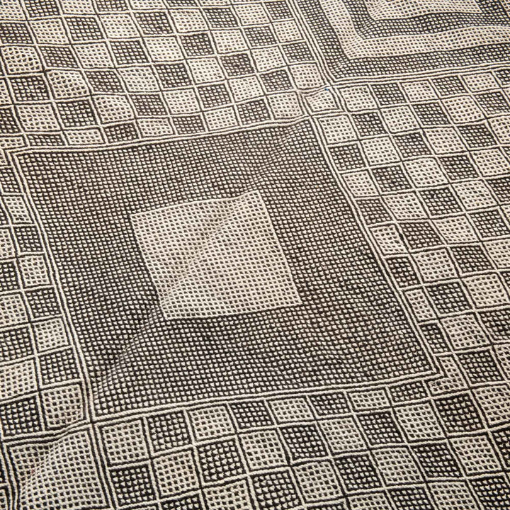 Contemporary Moroccan Black And White Hand Knotted 5x8 Wool Rug - The Rug Decor