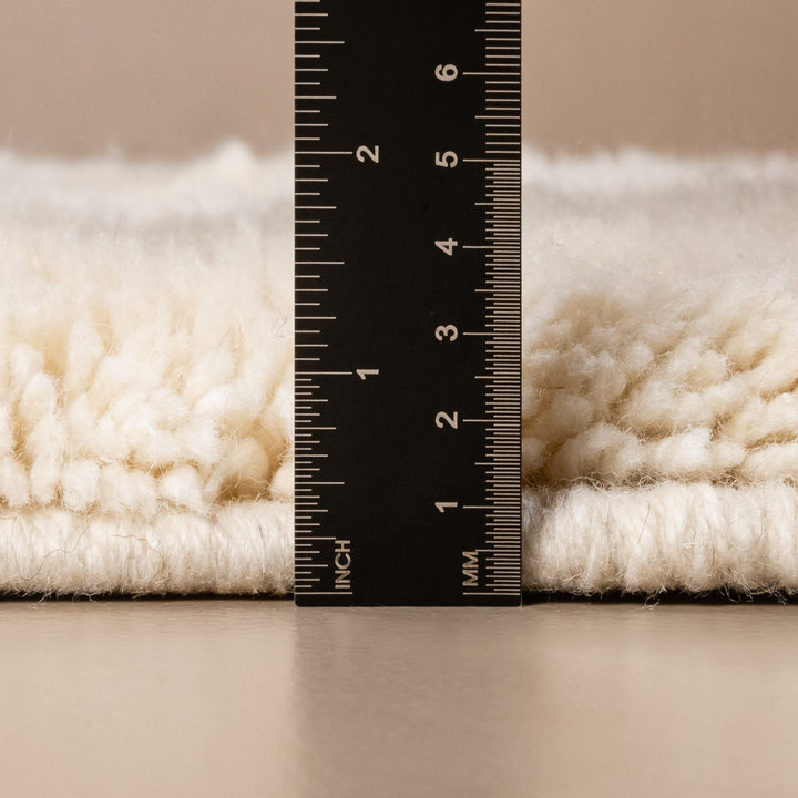 Contemporary Moroccan Black And White Hand Knotted 8x10 Wool Rug - The Rug Decor