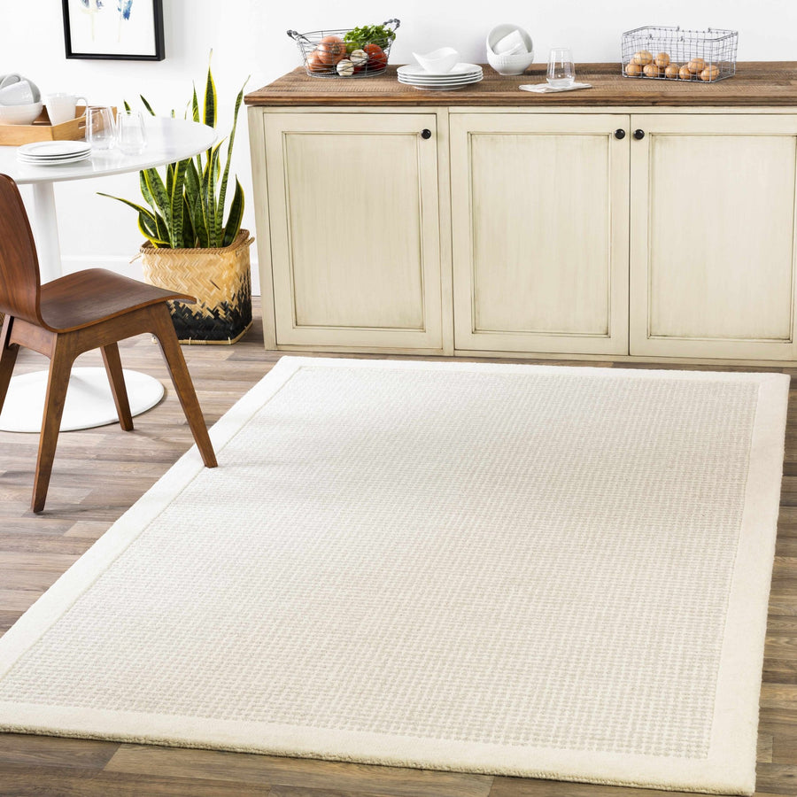 Contemporary Pattern Cream And Gray Hand Tufted Wool Rug - The Rug Decor