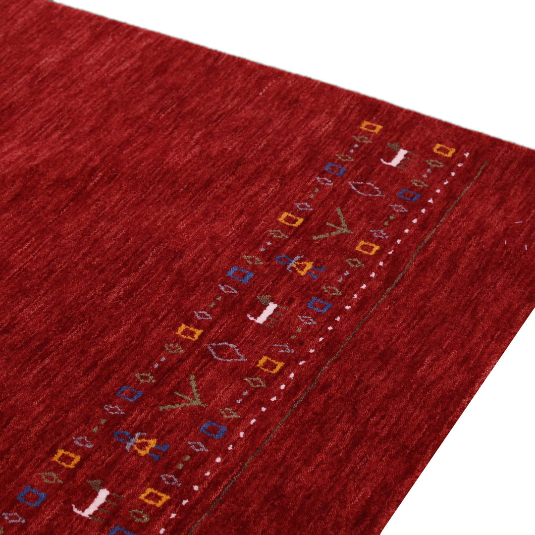 Contemporary Red Hand Loomed Wool Area Rug - The Rug Decor