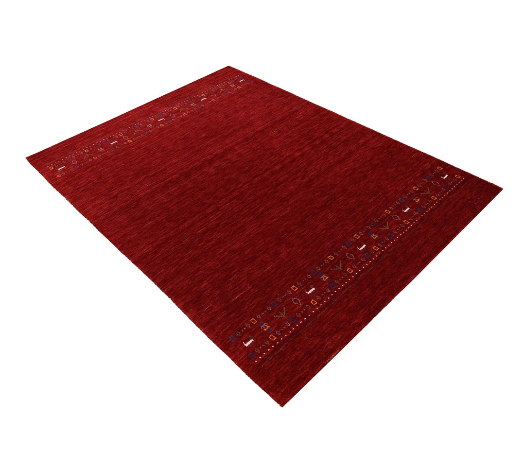 Contemporary Red Hand Loomed Wool Area Rug - The Rug Decor