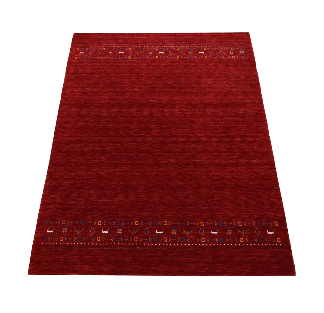 Contemporary Red Hand Loomed Wool Area Rug - The Rug Decor