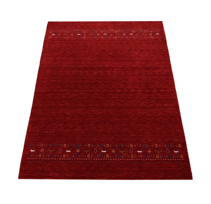 Contemporary Red Hand Loomed Wool Area Rug - The Rug Decor