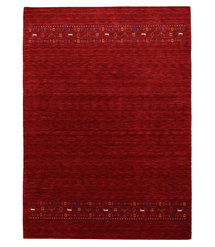 Contemporary Red Hand Loomed Wool Area Rug - The Rug Decor
