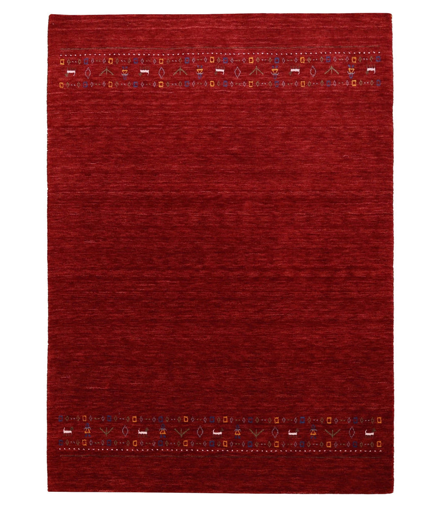 Contemporary Red Hand Loomed Wool Area Rug - The Rug Decor