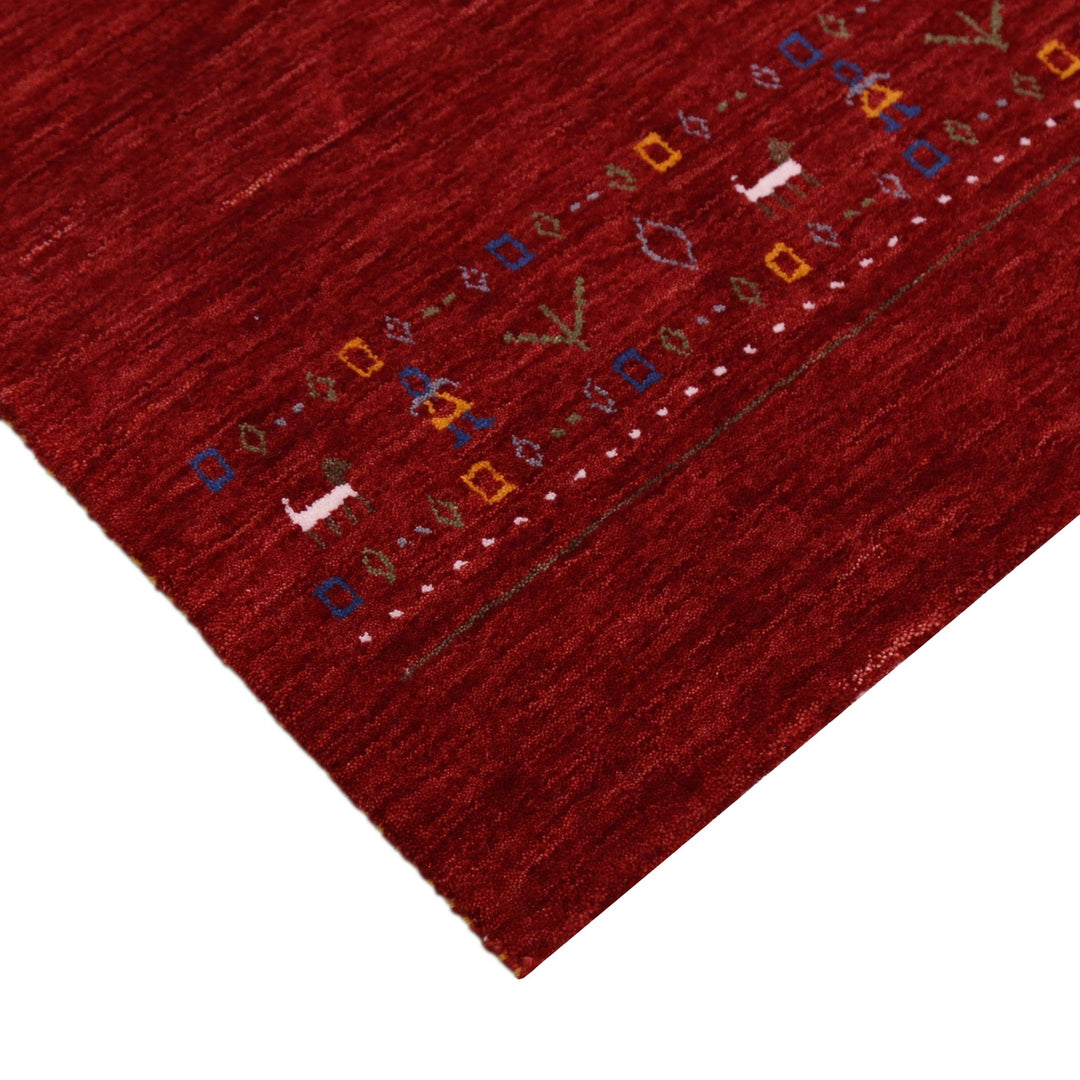 Contemporary Red Hand Loomed Wool Area Rug - The Rug Decor