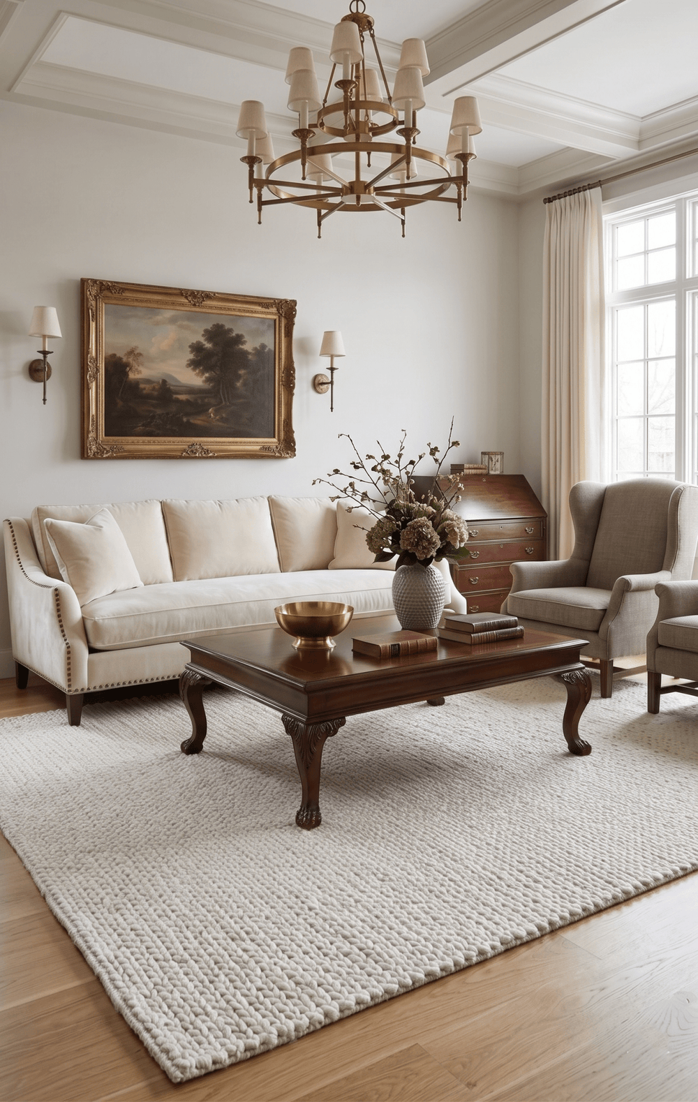 Contemporary Solid Design Ivory Handwoven Wool Area Rug - The Rug Decor