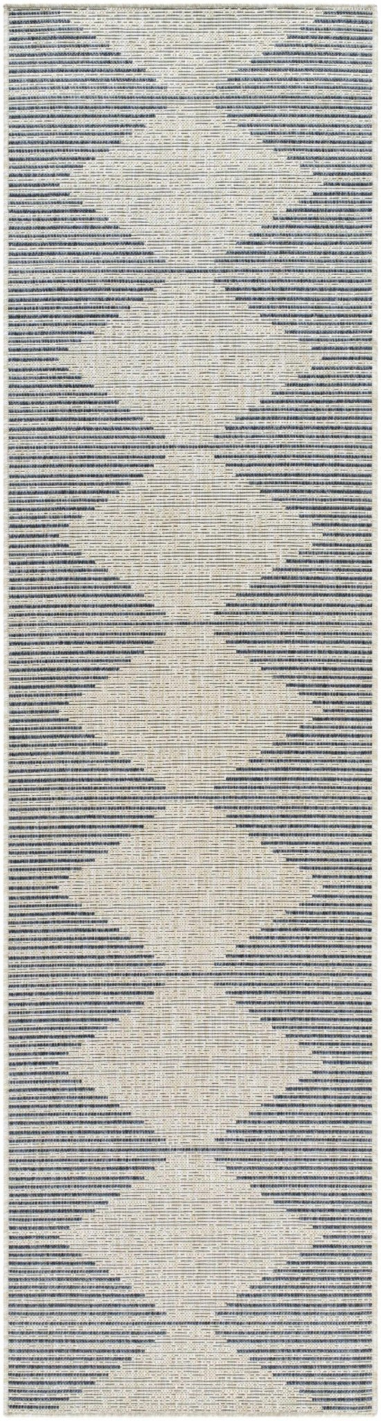 Contemporary Stephan Design Blue And Gray Machine Woven Outdoor Rug - The Rug Decor