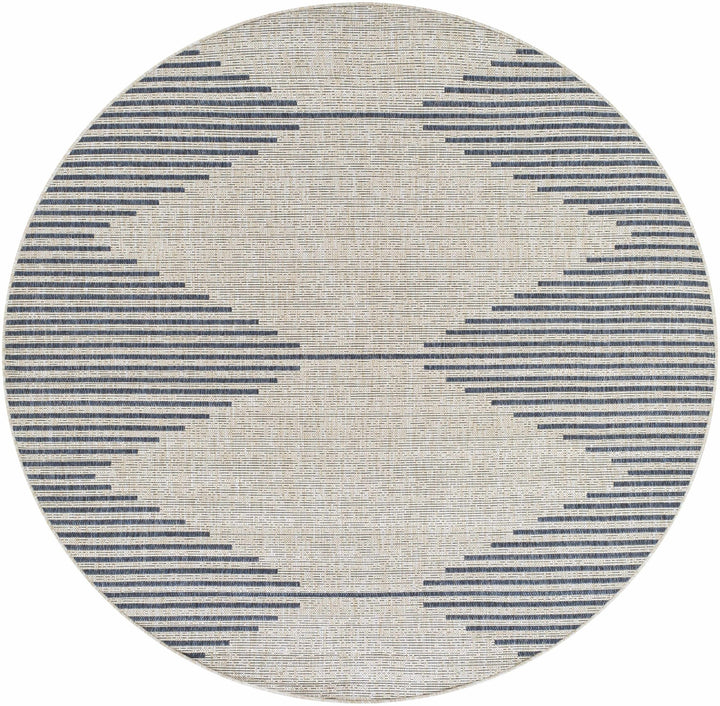 Contemporary Stephan Design Blue And Gray Machine Woven Outdoor Rug - The Rug Decor