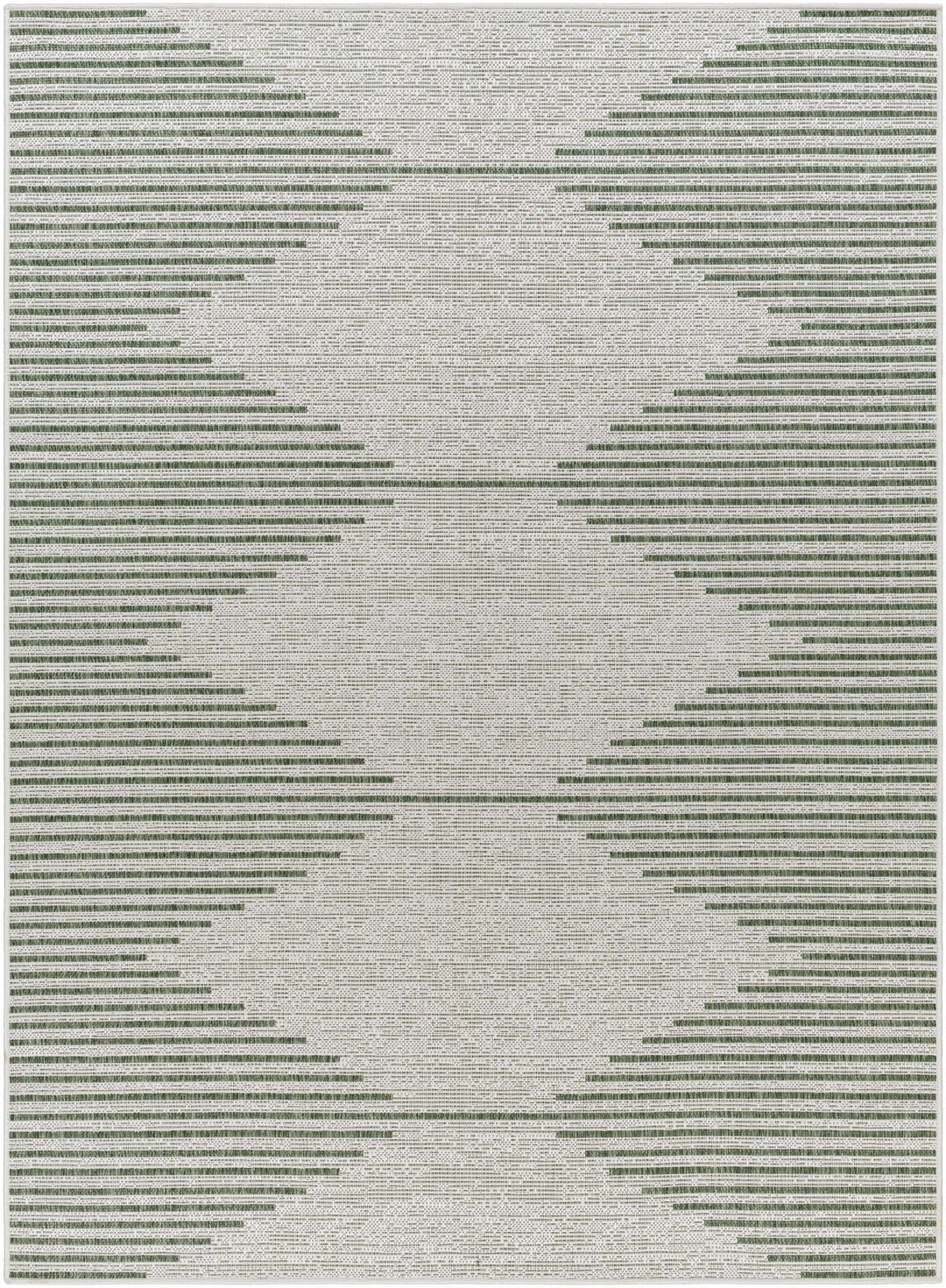 Contemporary Stephan Pattern Green And Gray Machine Woven Outdoor Rug - The Rug Decor