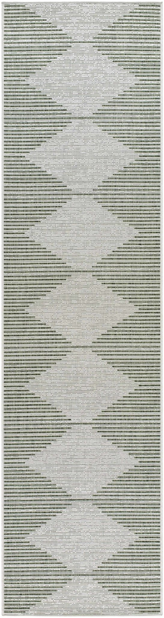 Contemporary Stephan Pattern Green And Gray Machine Woven Outdoor Rug - The Rug Decor