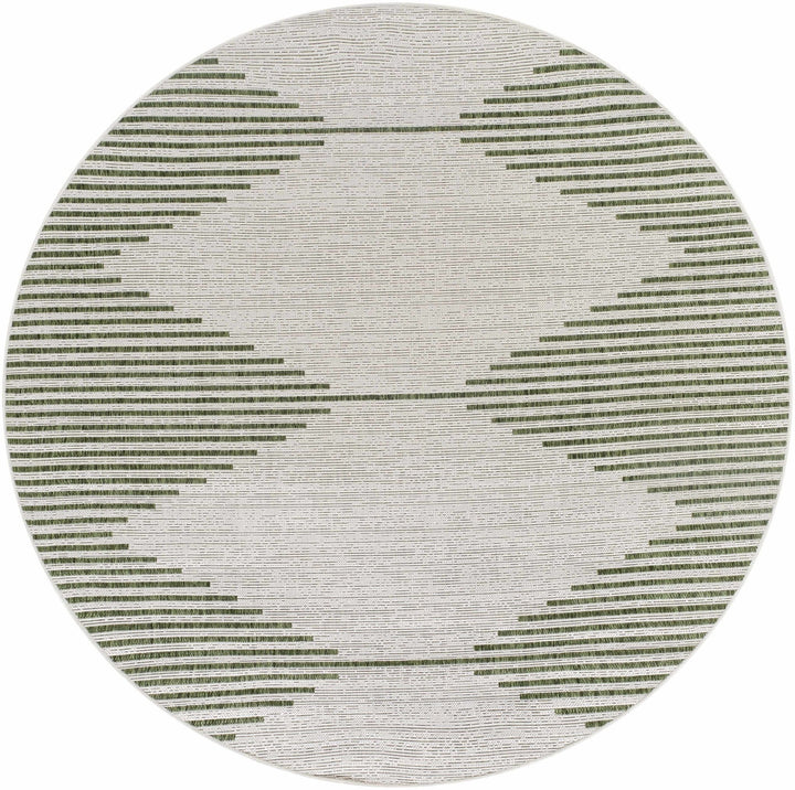 Contemporary Stephan Pattern Green And Gray Machine Woven Outdoor Rug - The Rug Decor
