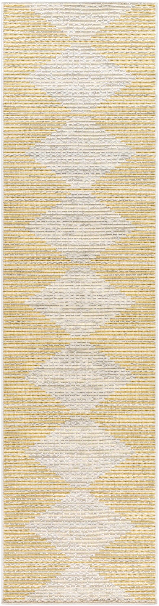 Contemporary Stephan Pattern Yellow And Beige Machine Woven Outdoor Rug - The Rug Decor