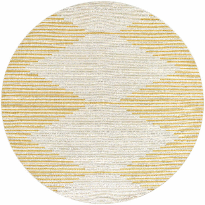 Contemporary Stephan Pattern Yellow And Beige Machine Woven Outdoor Rug - The Rug Decor