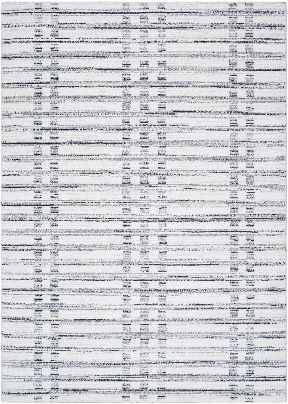 Contemporary Stripe Pattern White Machine Woven Rug - The Rug Decor