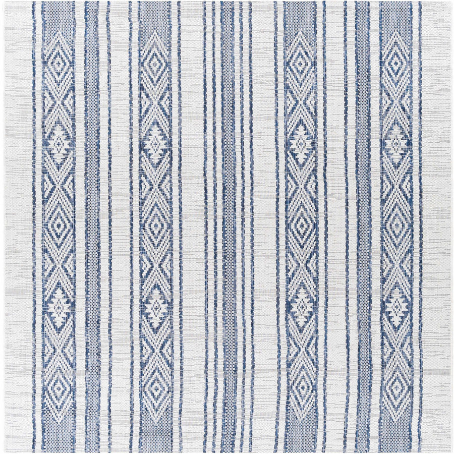 Contemporary Stripes Blue, Ivory and Beige Multi Size Area Rug - The Rug Decor