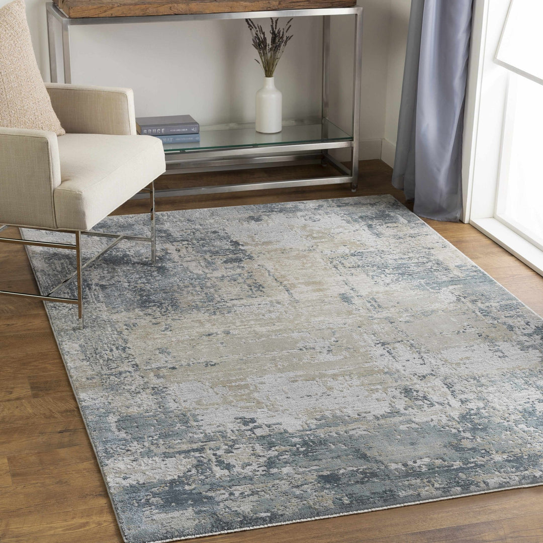 Contemporary Style Abstract Blue Area Rug - The Rug Decor